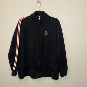 Lauren Ralph Lauren Black Full Zip Up Track Jacket Size XL Women